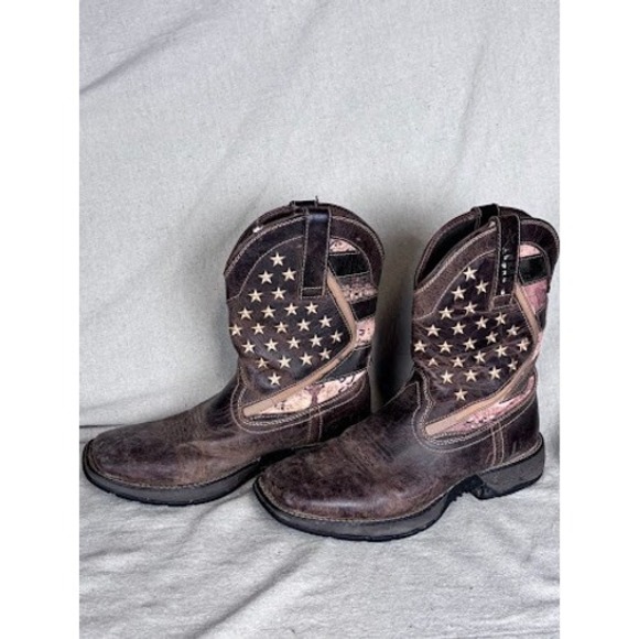 Cody‎ James Cowboy Boots Mens Size 8.5D Brown Leather American Flag Western